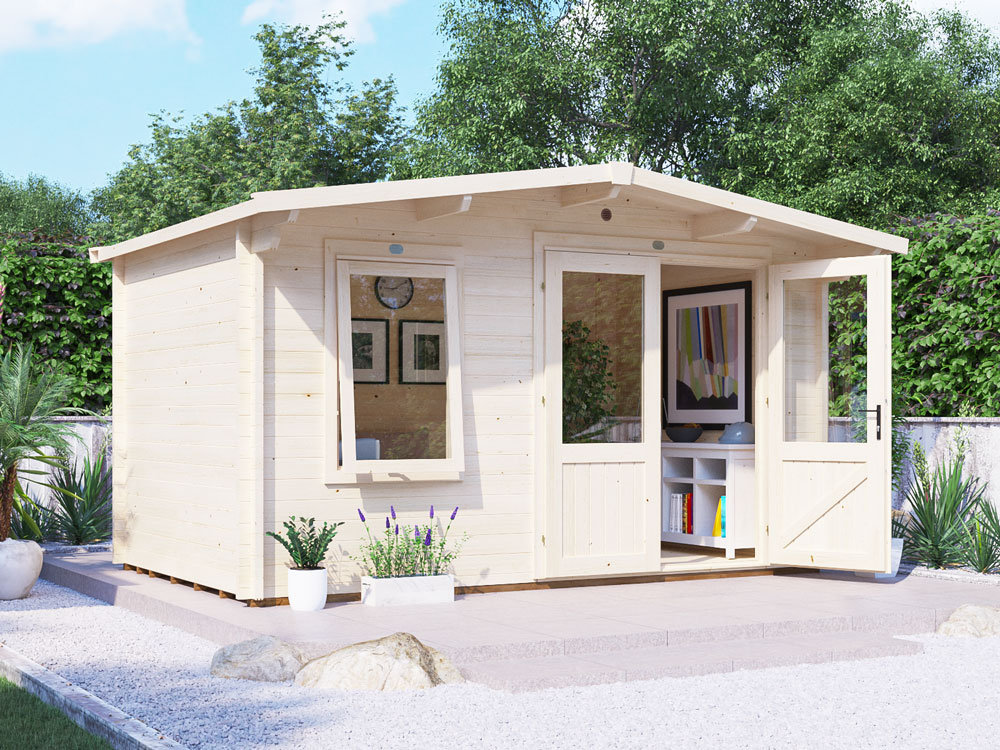 Dunster House Log Cabin, 45mm Wall Thickness, W4m x D2.5m / W13' x D8', Severn
