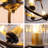 5 - Light Matt Black/Antique Brass Lantern Pendant