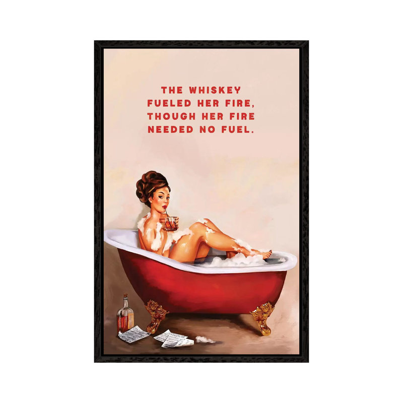 Whiskey Fuel Fire Bath - Print on Canvas, Black Framed, 101.6 cm H x 66.04 cm W