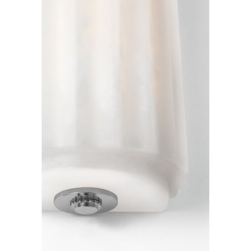 Madden Fluted Linear Sconce in Alabaster, 18.5" H x 4.25" W x 2.75" D, Polished Nickel