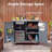 38.7''H 2 Piece Outdoor Kitchen Island Modular Solid Wood Set Bar Cart With Stainless Steel Top-1321720110
