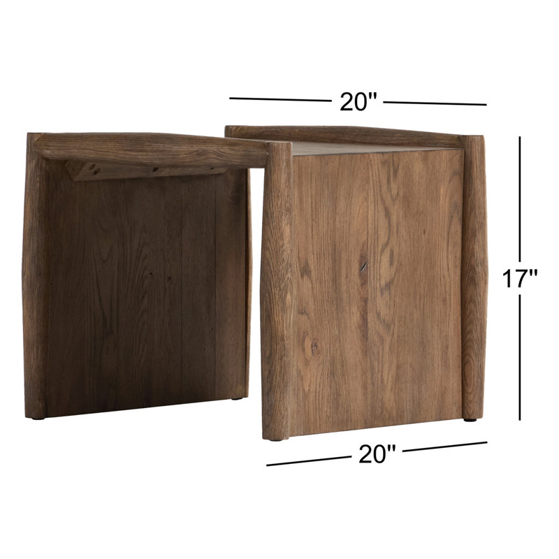 Glenview Solid Wood End Table, Weathered Oak
