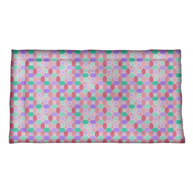 Taie décorative Katelyn Elizabeth, Très grand, Polyester, Vert et rose