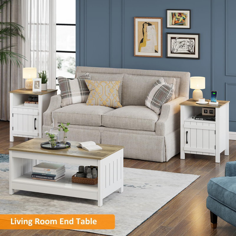 Table de chevet de chambre à coucher (ensemble de 2)