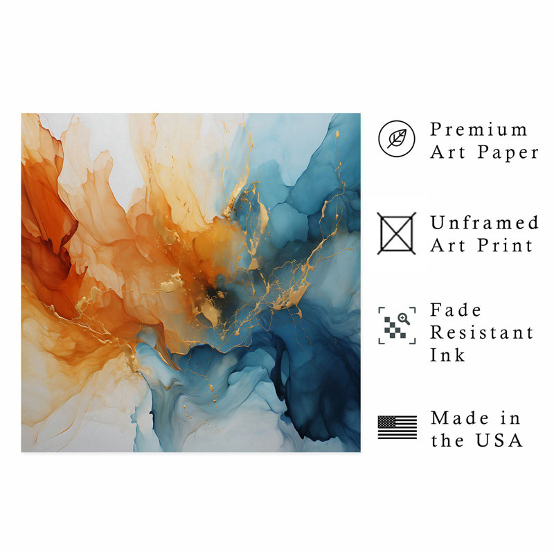 «Abstract Fluid Symphony», reproduction d'art moderne sans cadre, H 14 po x l 14 po