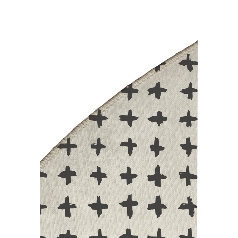 Check Non-Slip Outdoor Rug, Round 5'