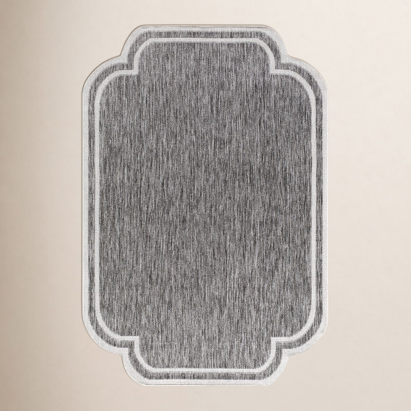 Skiles Machine Woven Rug, Runner 2'7" x 7'3", Gray/Cream