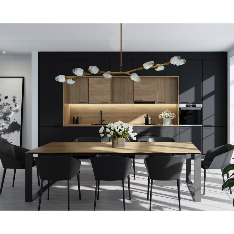 Lustre linéaire en cristal 10 lumières Dreanda, Laiton vieilli naturel