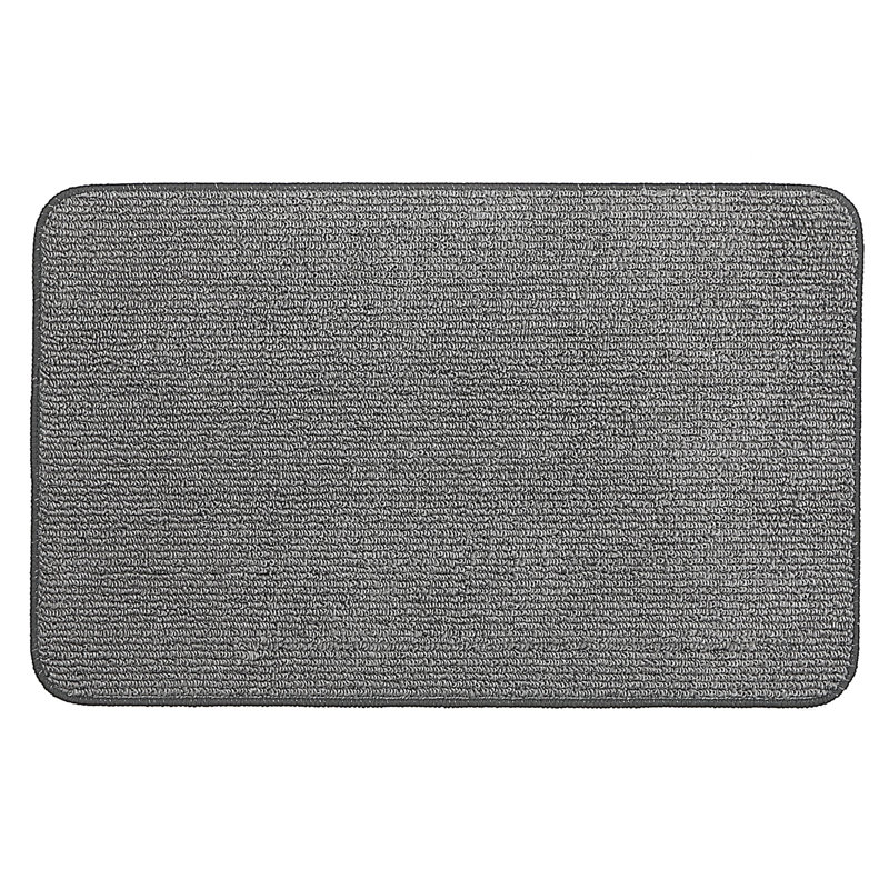 Ensemble de tapis en nylon tissé à la machine à motif géométrique noir, Rectangle 3 pi x 4 pi