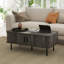 HOMCOM Coffee Table with Storage, Slatted Coffee Table-1334533793