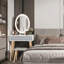 60cm Desktop Dressing Table With Led Lighted Mirror, Makeup Vanity Desk With Stool and Drawer-764345846