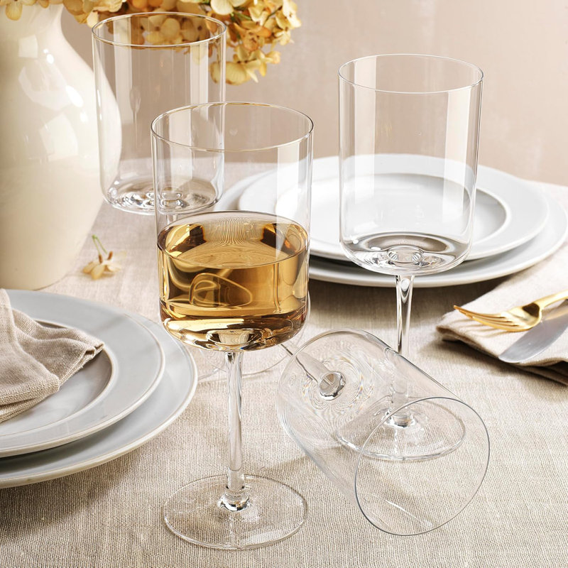 Set Of 4 Square Wine Glasses
