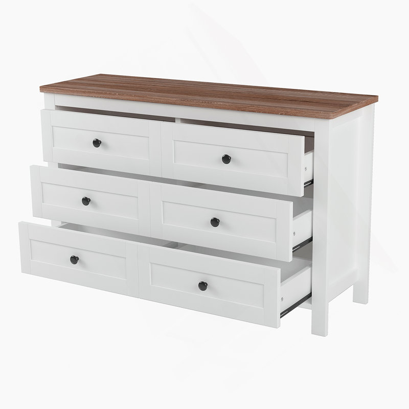 3-Pieces Bedroom Sets Full Size Farmhouse Platform Bed With Double Sliding Door Storage Headboard And Charging Station, Storage Nightstand And Dresser, White+Brown