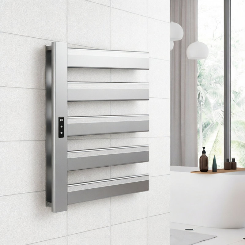Chauffe-serviettes électrique 170 W mural, support à serviettes chauffant IP24 avec minuterie intelligente, contrôle d'application, 130 15 -155 ℉, à brancher ou câblé