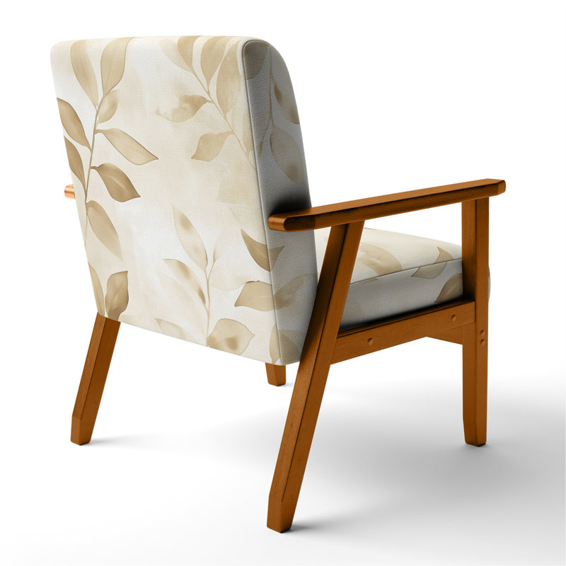 Chaise rembourrée Leaves, Brown Square Arms