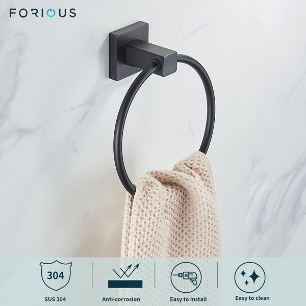 FORIOUS Wall Mounted Towel Ring With Installation Hardware & Reviews ...