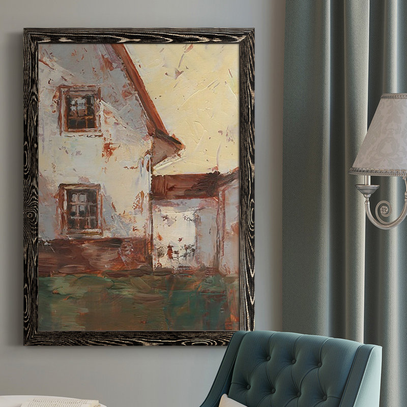 Sunlit Barn I, reproduction d'art sur toile, H 43,5 po x l 31,5 po x P 1 po, Cadre noir