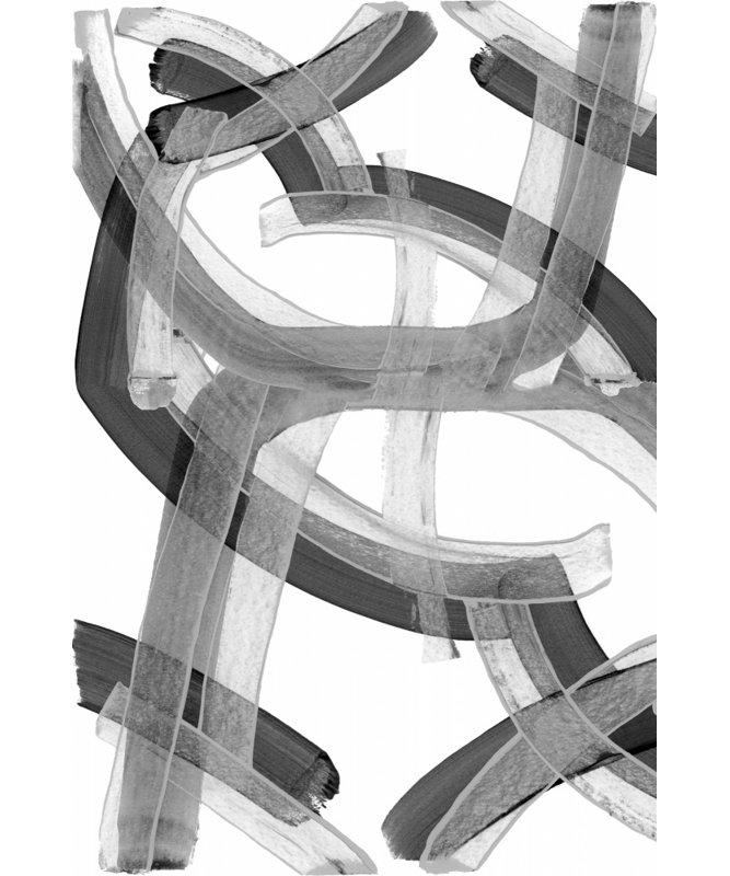 Abstract Flowing Strokes by Cartissi — Abstract Wall Art, 16 × 24, Framed Print, Black