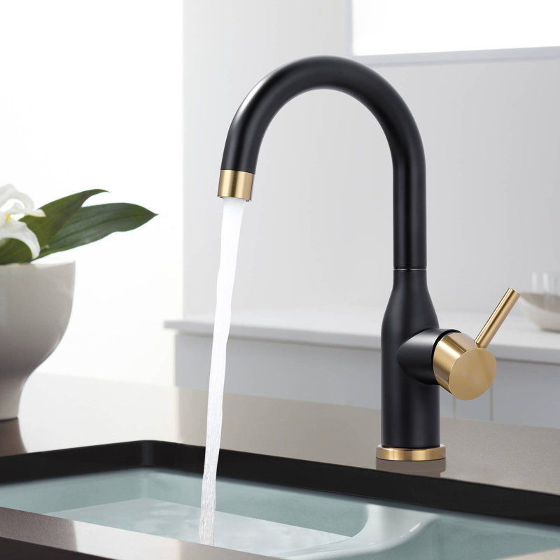 Single Hole Bathroom Faucet Single Handle Bar Faucet, Gold