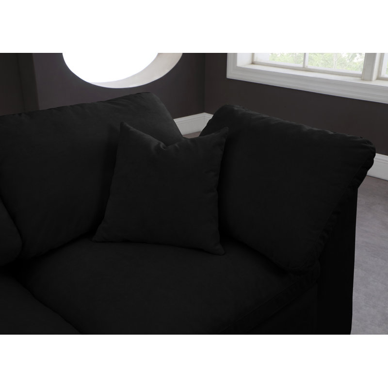 Millersburg 78'' Velvet Loveseat, Black Velvet