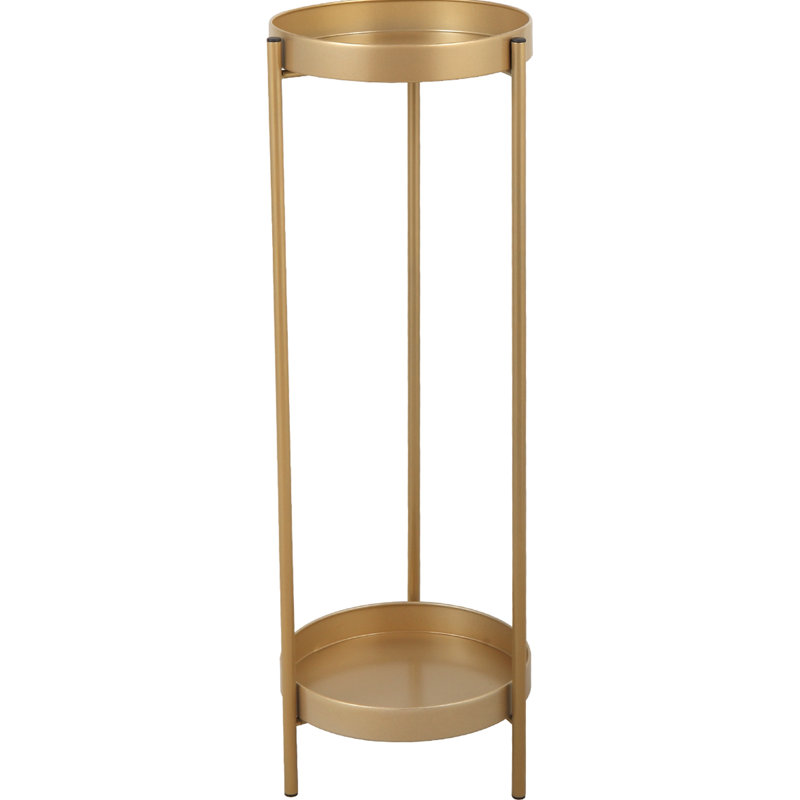 2 supports à plantes pliables en métal doré, stable et polyvalent pour l'intérieur et l'extérieur