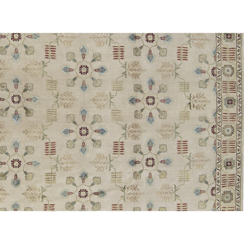 Tapis ivoire noué à la main de haute qualité