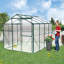 Serre de plain-pied en polycarbonate avec évent de toit-112389326-112389329