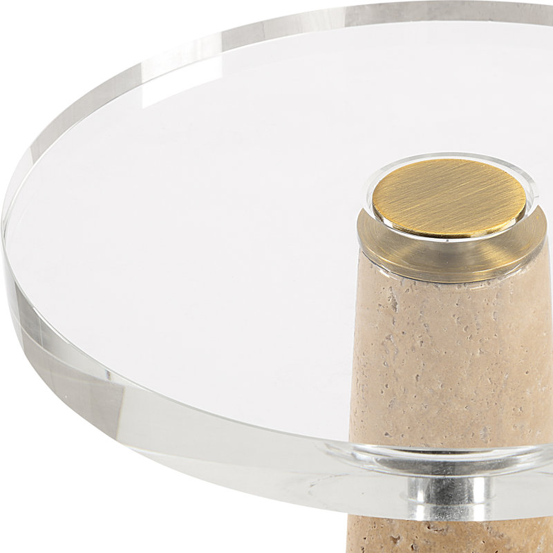  Clint Travertine Drink Table