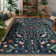 Insect and Plant Vertical Striped Textured Washable Area Rug - Nature-Inspired Carpet for Living Room, Bedroom, or Office