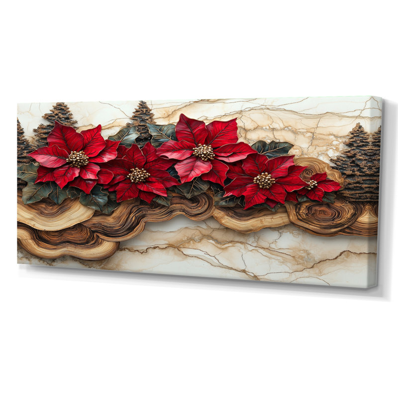 Giray - art mural floral, H 28 po x l 60 po, Toile tendue