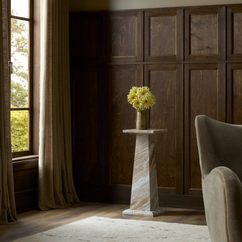 Piédestal Ellric 30 po, Beige Marble