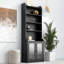 Armoire haute polyvalente avec courbes gracieuses et tablettes réglables pour le rangement-1594768634