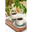 Elegant 12-Piece Tea Cup Set, White & Green, 6 Cups (6.9 oz) & 6 Saucers (5.5 in) | 100% Ceramic, Antibacterial, Thermal Shock Resistant | Dishwasher & Microwave Safe, Easy Clean, Perfect for Tea Lovers