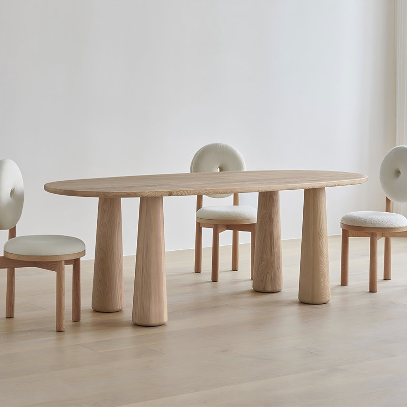Oval Solid Wood Dining Table, 31.5" W x 78.74" L