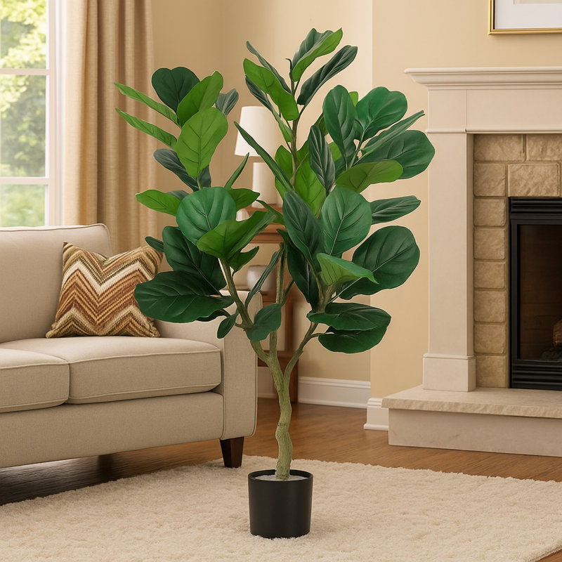 Artificial Fiddle Leaf Fig Tree In Pot For Home Office Décor