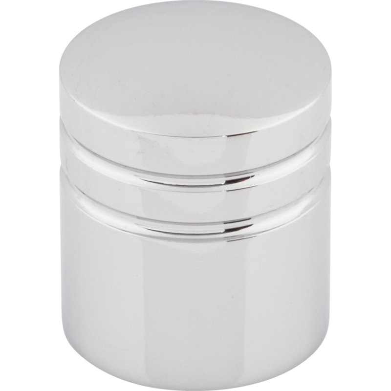 Stacked 1" Diameter Round Knob, Polished Chrome, 1" Knob Diameter