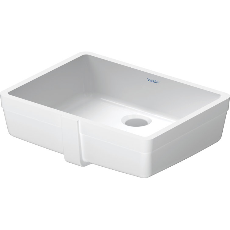 Vero Ceramic Rectangular Undermount Bathroom Sink with Overflow
