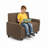 Kid Comfort Collective Modular Club Sofa - Chocolate-124164533