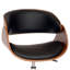 Charlot Modern Office Chair In Chrome Finish with Black Faux Leather And Walnut Veneer Back