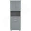 Grande armoire de salle de bain avec panier à linge, grand espace de rangement-2096586091