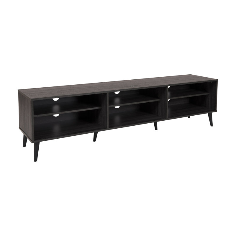 TV Stand with Open Shelves for TVs up to 85", Dark Gray