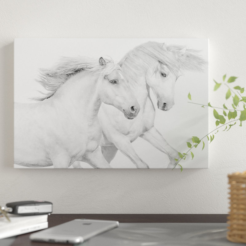 « duo ii », reproduction d’impression sur toile, H 18 po x l 26 po x P 1,5 po, Pas de tapis, Toile tendue