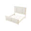 Grand lit tapissier de style traditionnel avec DEL et accents dorés - Beige-411333435