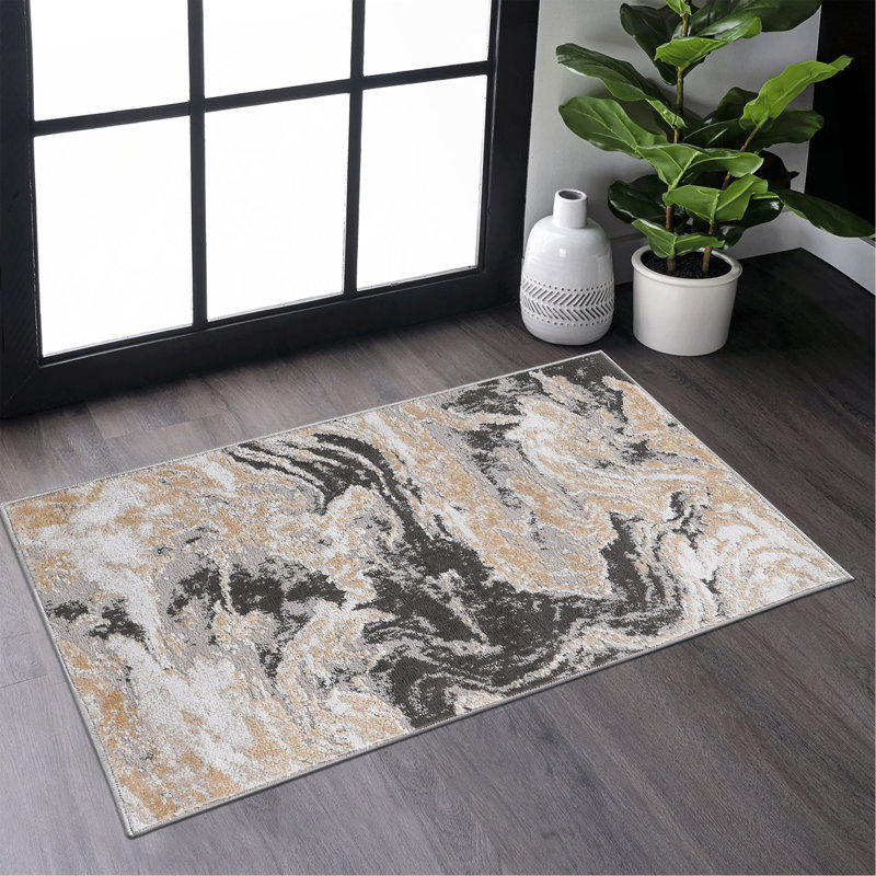 Collection Grey /Abstract Non-Shedding Living Room Bedroom Dining Home Office Stylish And Stain Resistant Area Rug
