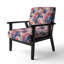 Fauteuil d'appoint rembourré bohémien rose et bleu