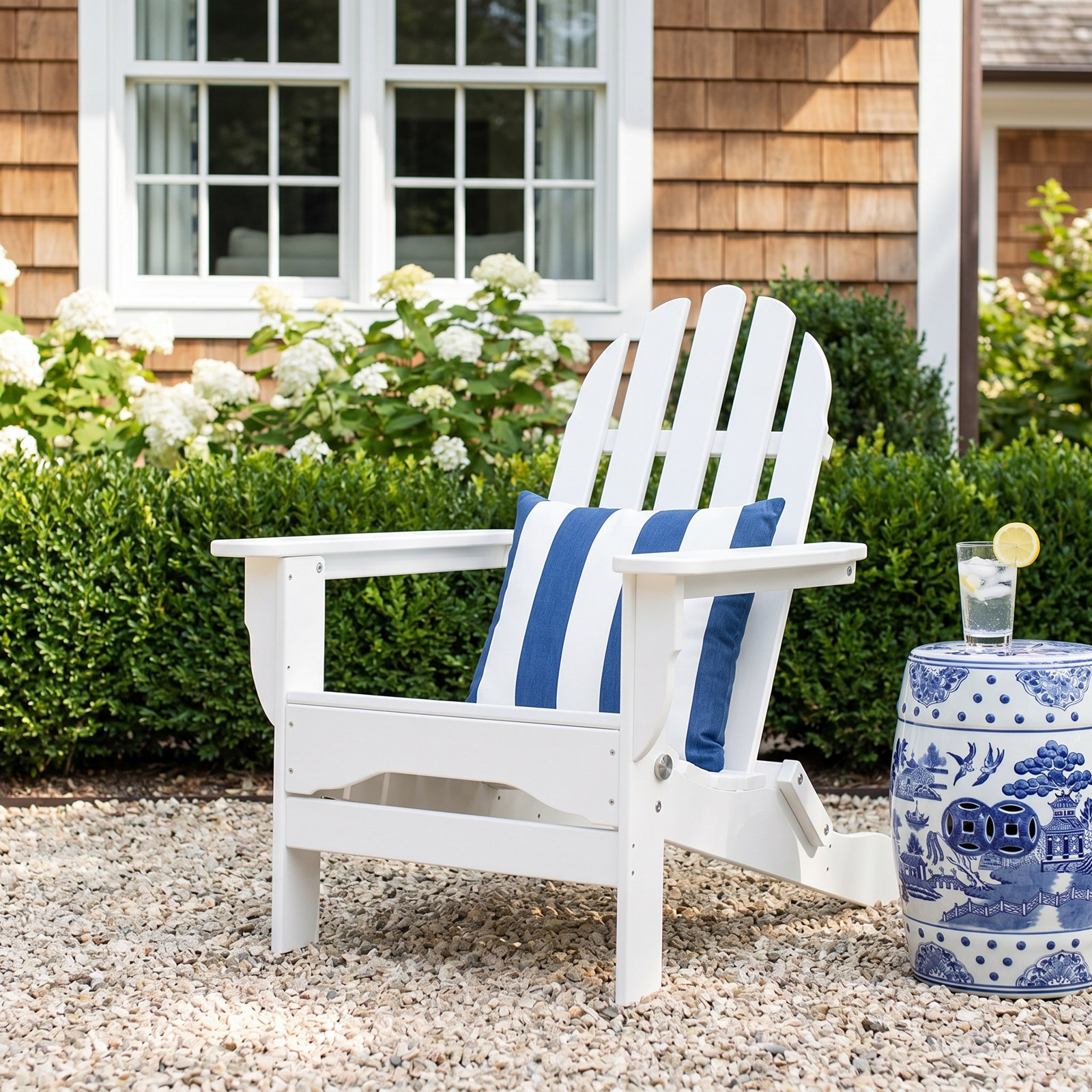 Leighton Foldable Adirondack Chair, Black