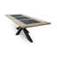 Oak Solid Wood Top Metal Base Dining Table