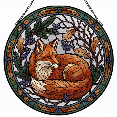 Stained Glass Stained Glass Window Panel，12"H