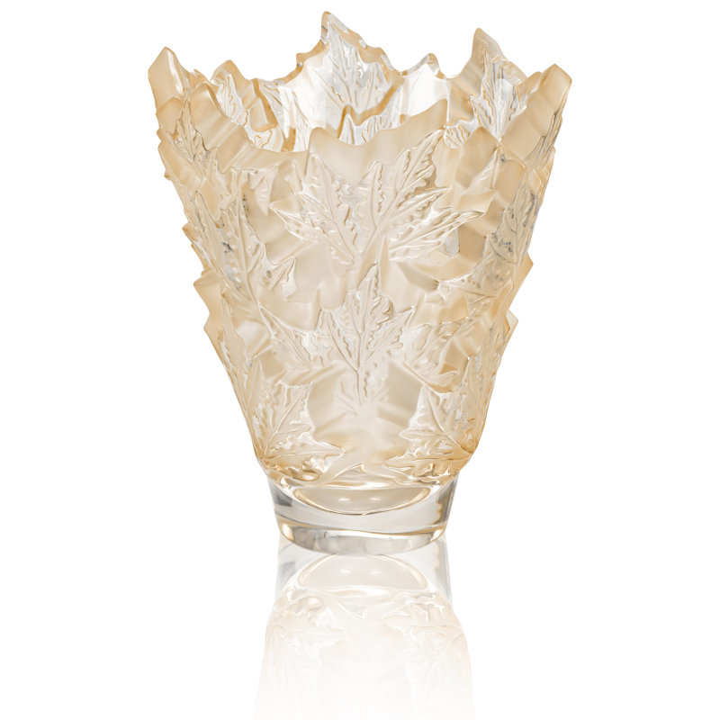 Champs-Élysées Handmade Crystal Table Vase, Gold Luster