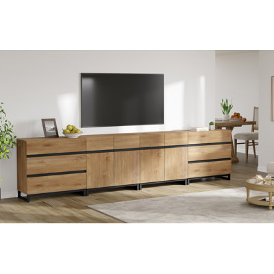 Modern TV Stand For Tvs Up To 120 Inches, 4-In-1 Media Console With 6 Drawers And Adjustable Shelves, Entertainment Center For Living Room Or Bedroom